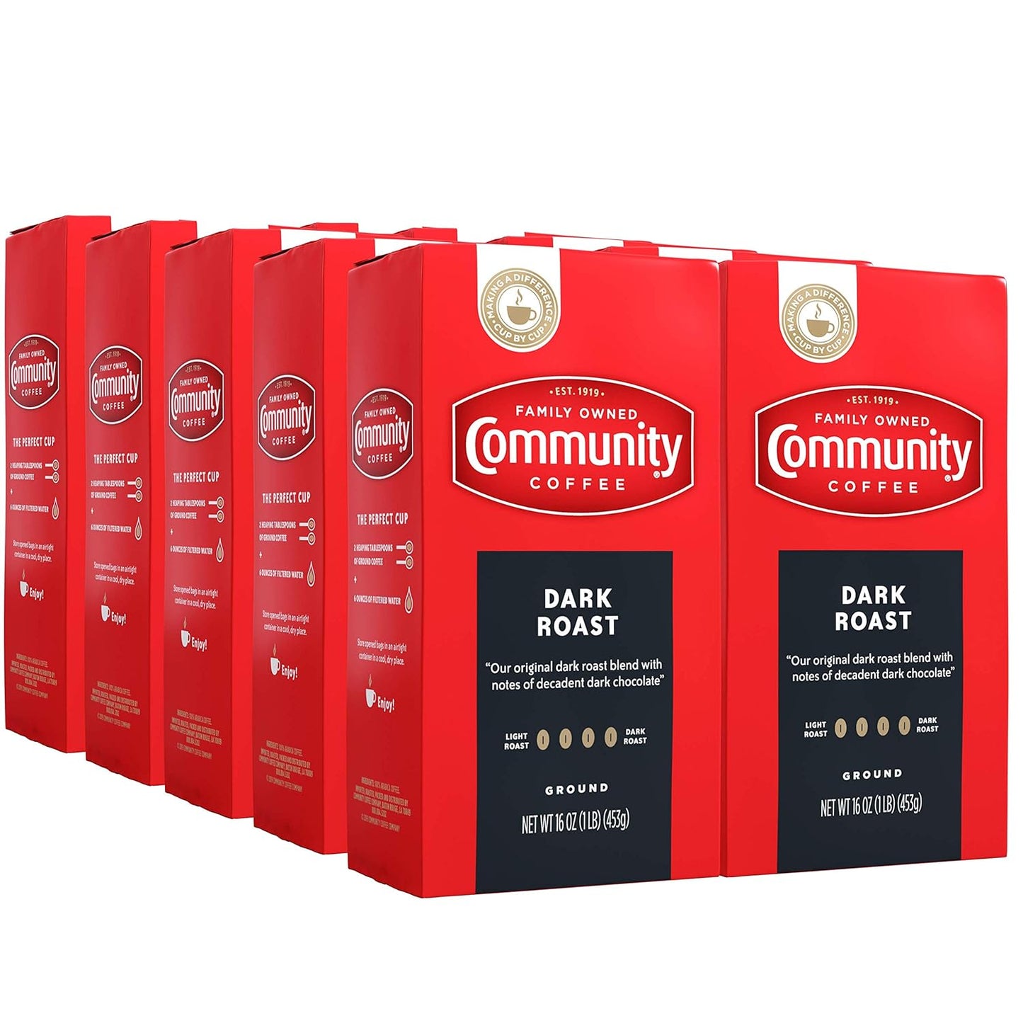 Community Coffee Dark Roast 16 oz Ground - Bulk Pack of 10