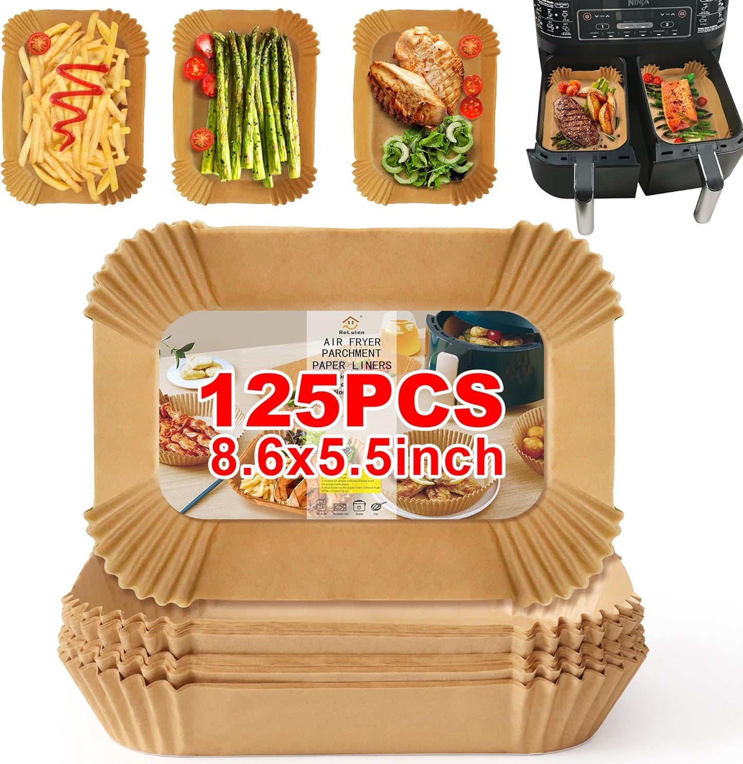 Ninja Air Fryer Liners, 125PCS - Cleaner Cooking!