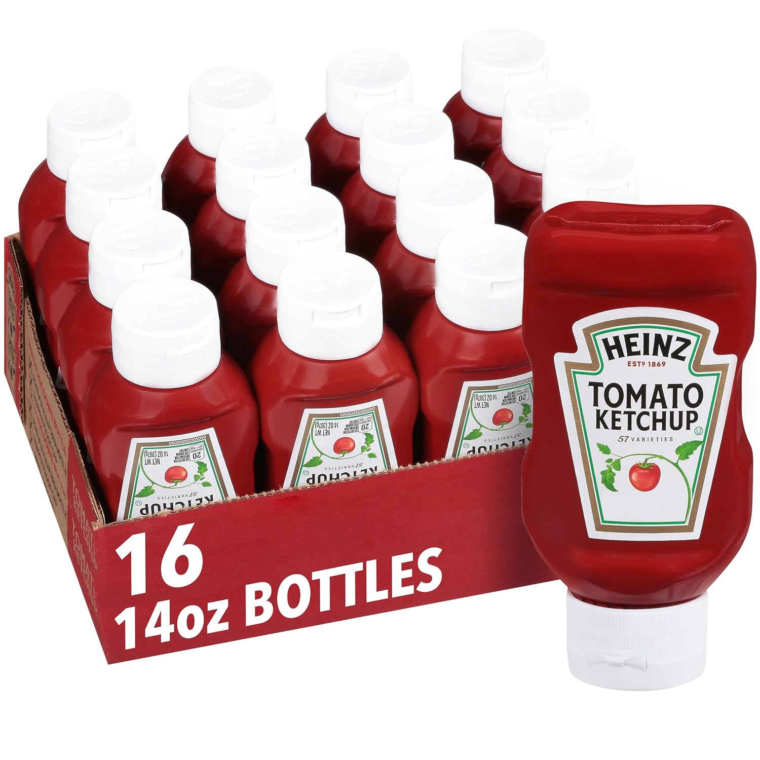 Heinz Ketchup 14 oz Bottles Pack of 16 for Restaurant Use