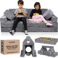 Lunix LX15 Modular Kids Play Couch Steel Gray - 14pcs Convertible Set