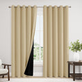 100% Blackout Curtains 84 in Long Beige - Full Room Darkening