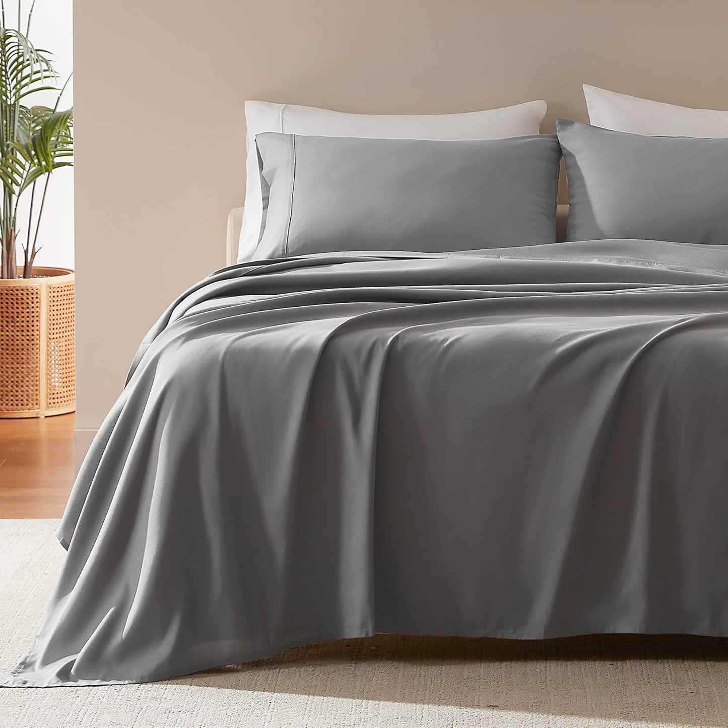 SLEEP ZONE Nanotex Super Soft Cooling Queen Bed Sheets Set