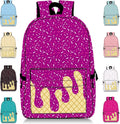 Drip Backpack for Boys Girls Purple - Kawaii Laptop Shoulder Bag
