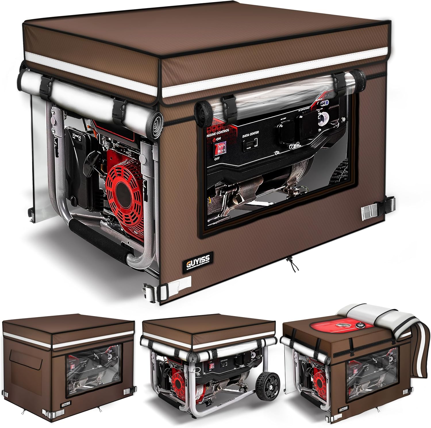 Running Generator Cover with Transparent Windows for Easy Use