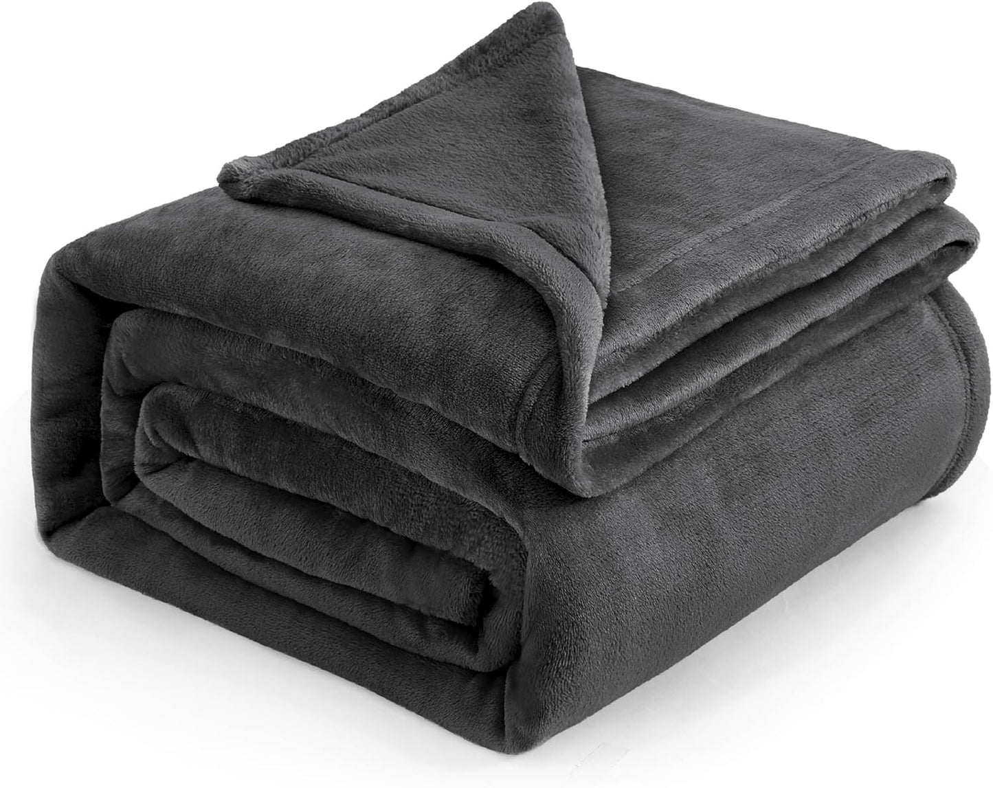 Bedsure GentleSoft Fleece Blanket Queen Size Dark Grey Luxury