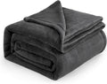 Bedsure GentleSoft Fleece Blanket King Size Dark Grey - Plush Cozy