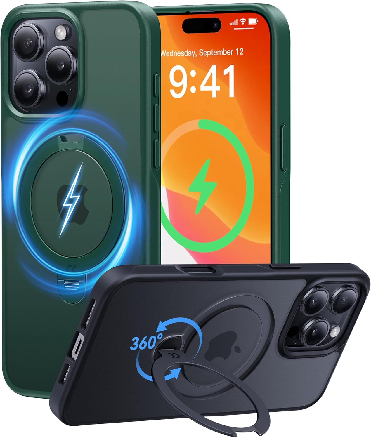 CASEKOO 360 Spin Magnetic Stand for iPhone 16 Pro Max Case