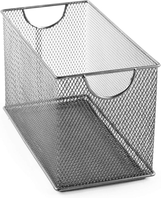 Organize CDs Stylishly with Mesh Silver Box