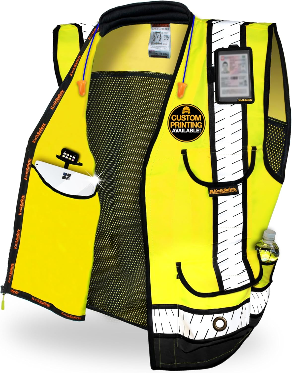 KwikSafety GODFATHER Safety Vest with Cushioned Collar & Pockets