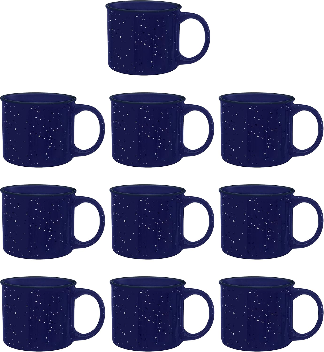 Ceramic Campfire Coffee Mugs Set of 10 - Perfect for Outdoors