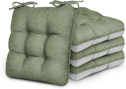 Memory Foam Chair Cushions Set of 4 for Indoor and Outdoor Use
