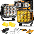 Auxbeam V-MAX 7 in LED Pod Lights with Amber DRL - Wide Beam