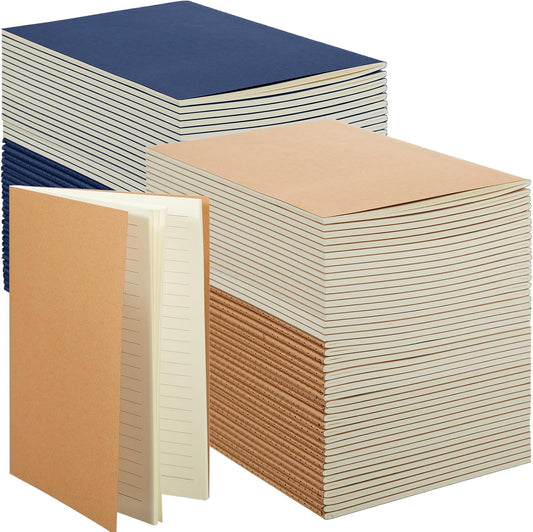 100 Pcs Kraft Notebook Journals for Writing and Sketching