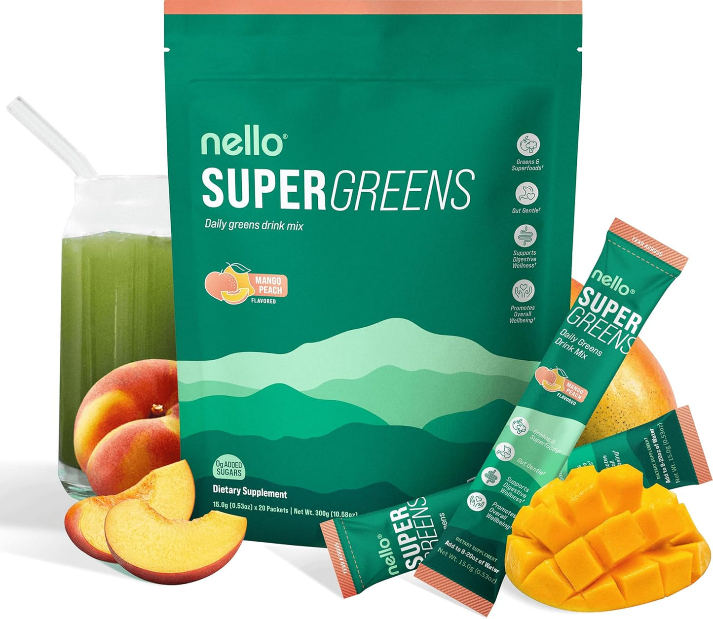 Supergreens Premium Superfood Greens Drink Mix for Wellness