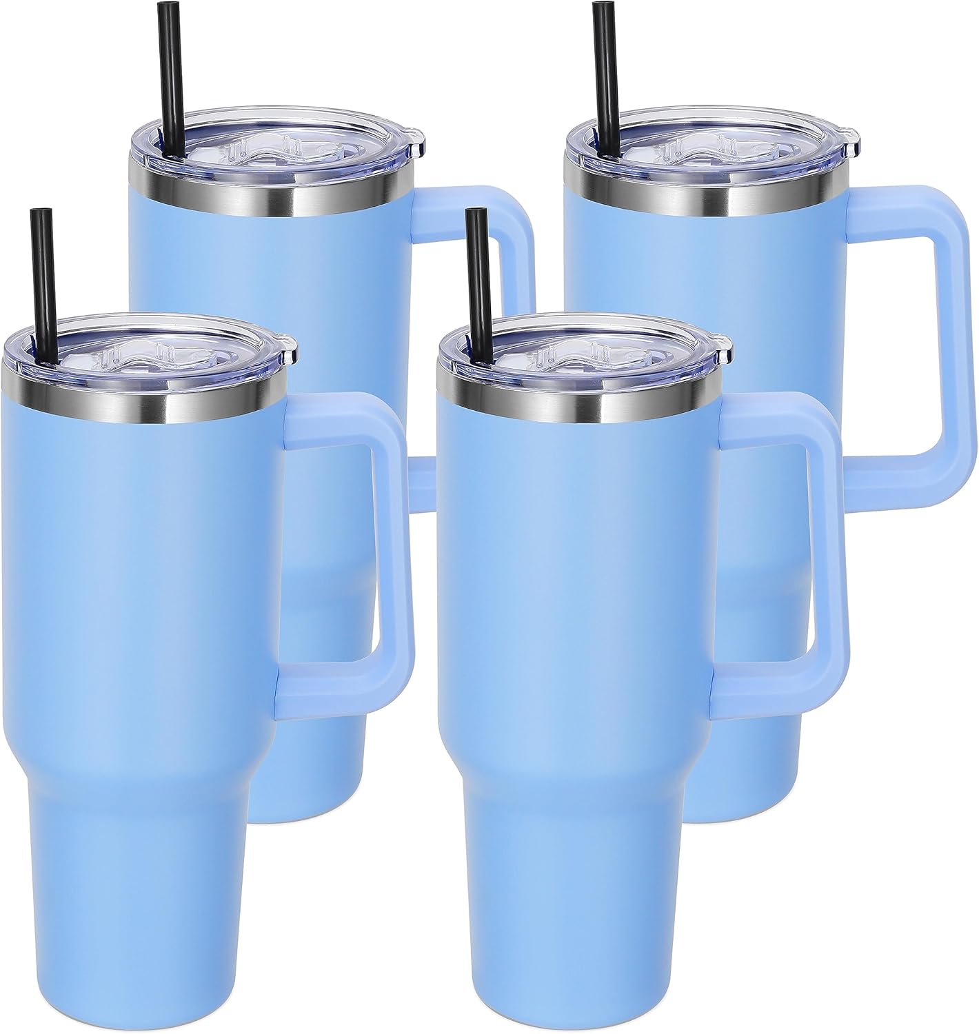 40oz Stainless Steel Tumbler with Handle and Straw for Travel