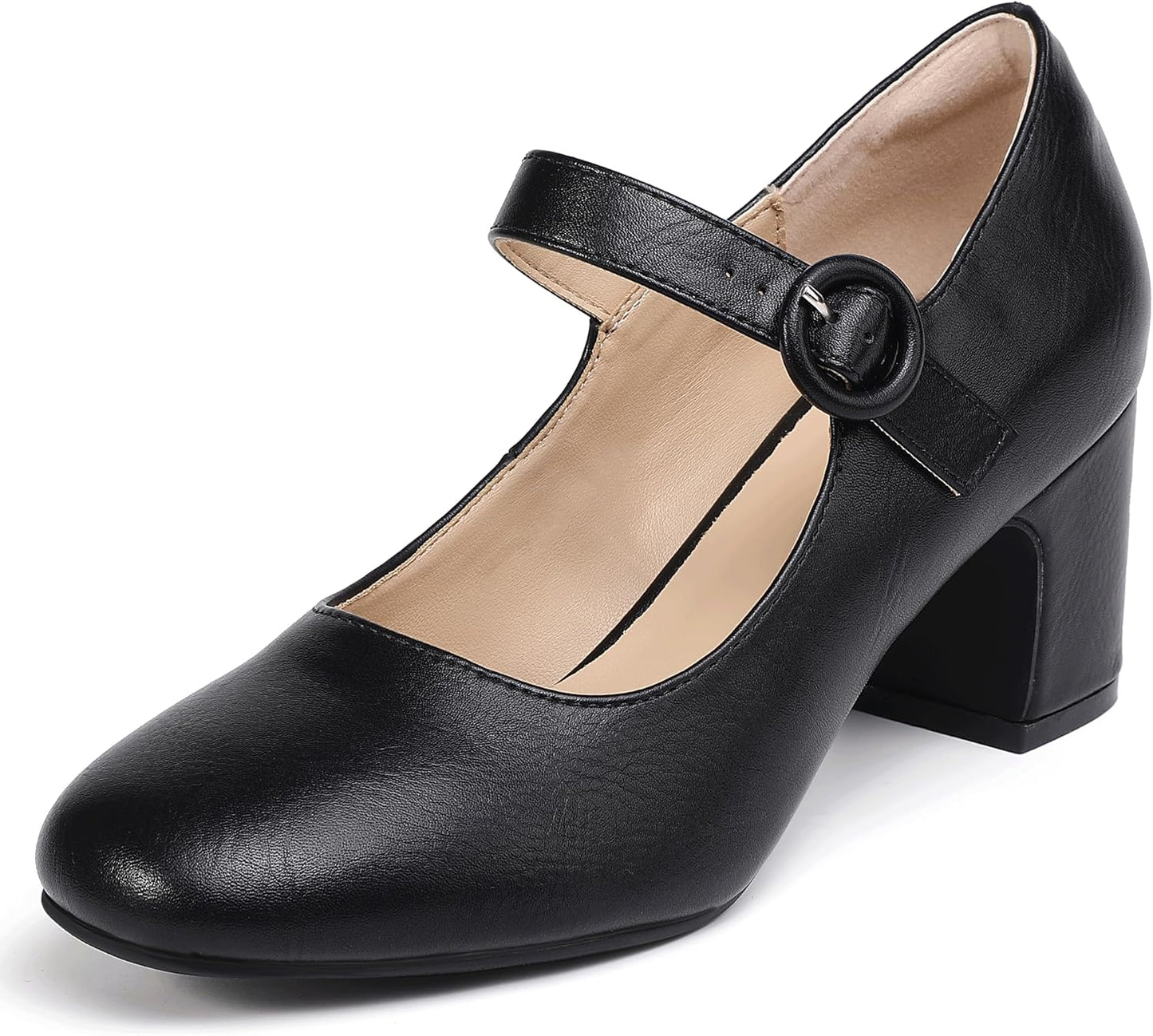 IDIFU Mary Jane Pumps: Elegant Closed Toe Chunky Block Heels