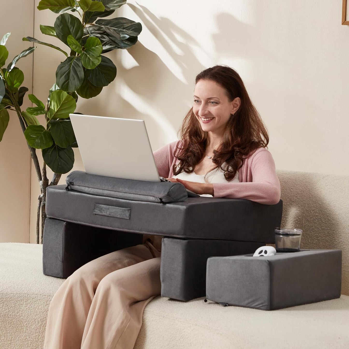 Ultimate Comfort 2-in-1 Reading Pillow - Dark Gray