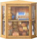 Corner Bread Box for Kitchen Countertop Double Layer - Large Capacity