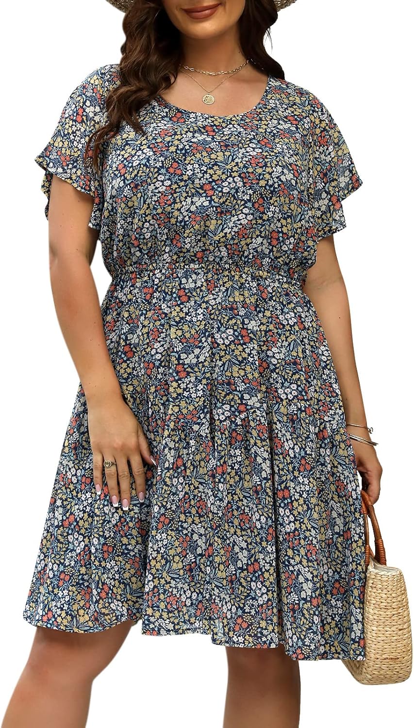 Plus Size Summer Dresses for Curvy Women - Casual Boho Midi