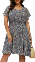 Nemidor Plus Size Summer Dresses for Curvy Women - Chiffon Midi Ruffle