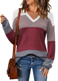Zeagoo Womens Ribbed Knit Pullover V Neck Sweater Top - Lightweight