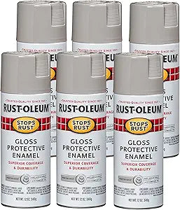 Rust-Oleum Stops Rust Spray Paint, Gloss Pewter Gray, 6 Pack