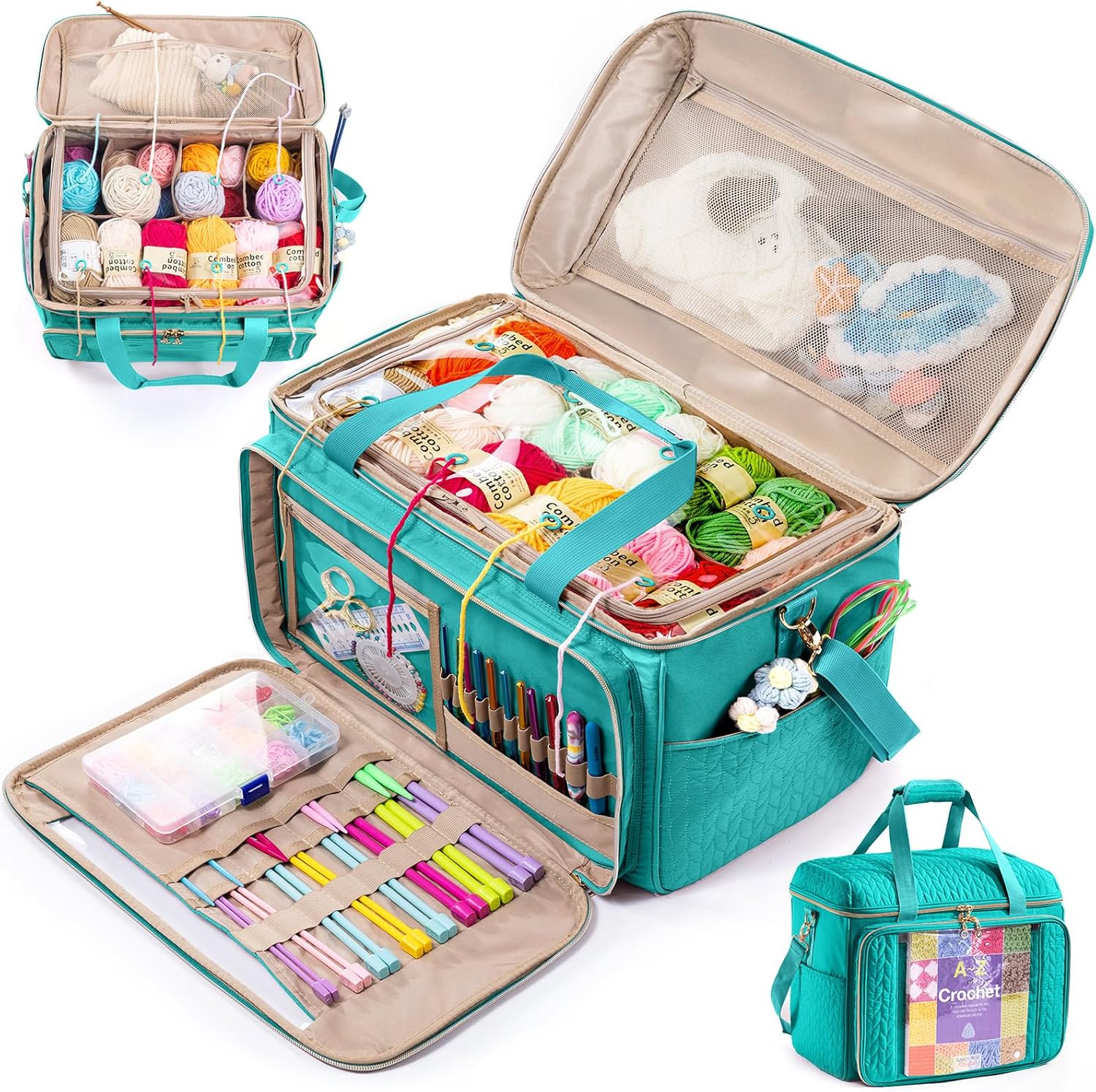 Large Yarn Storage Bag for Crocheting and Knitting Projects