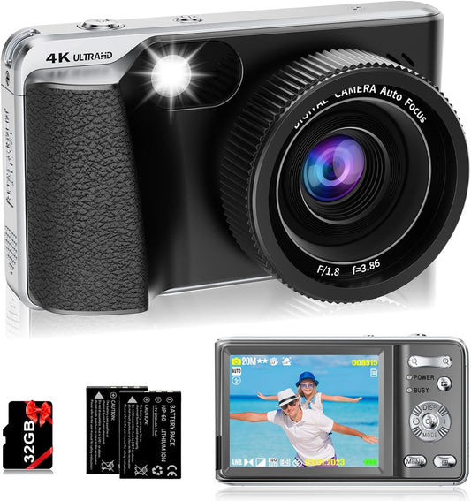 48MP Autofocus 4K Camera Kit - Zoom, Flash, Anti-Shake