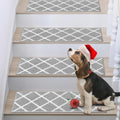 Non-Slip Grey Stair Treads 28in x 9in 10pcs - Indoor Carpet Mats