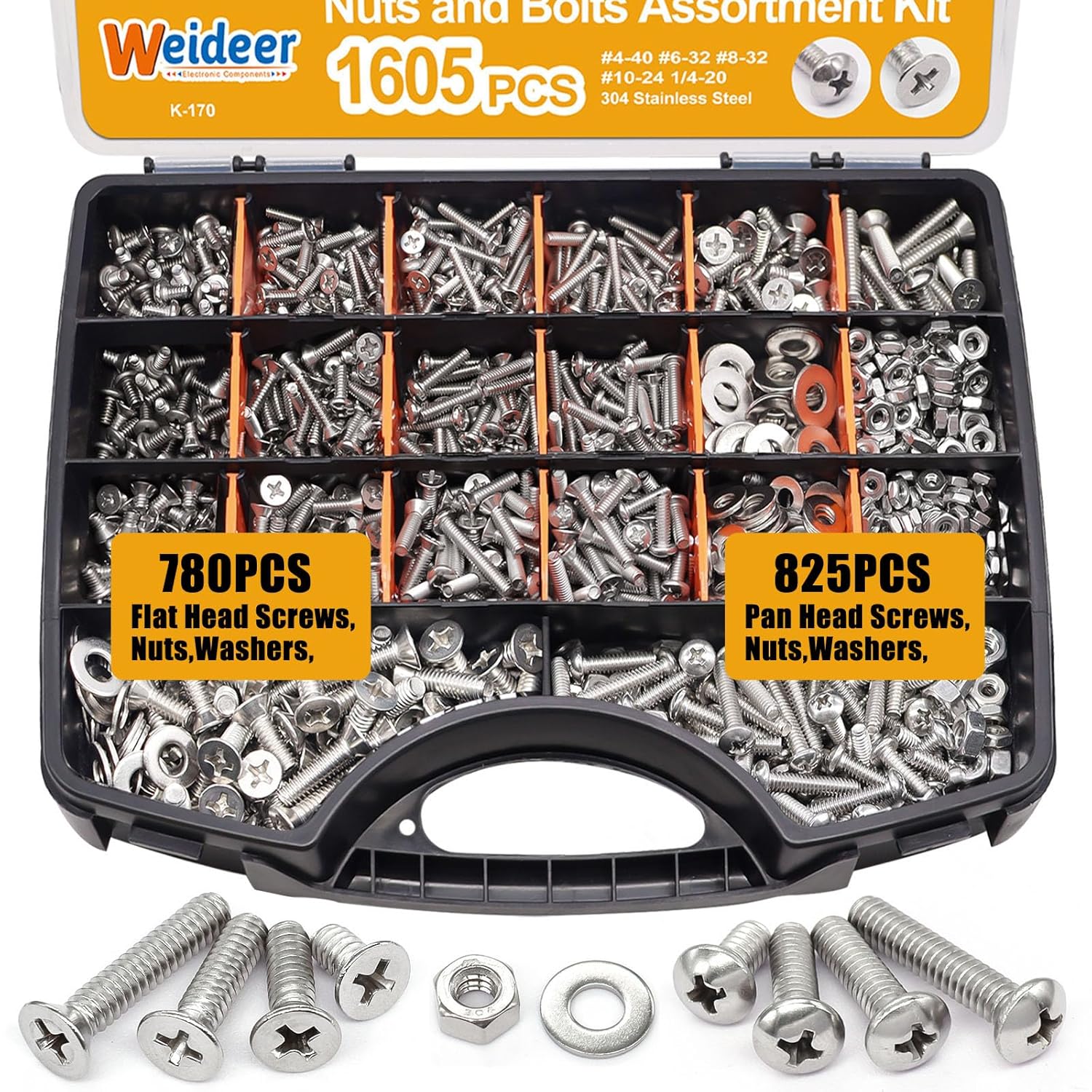 1605PCS Nuts and Bolts Assortment Kit for All Your Needs