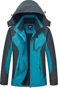 Women Waterproof Rain Jacket with Hood - Lightweight Fleece Lined