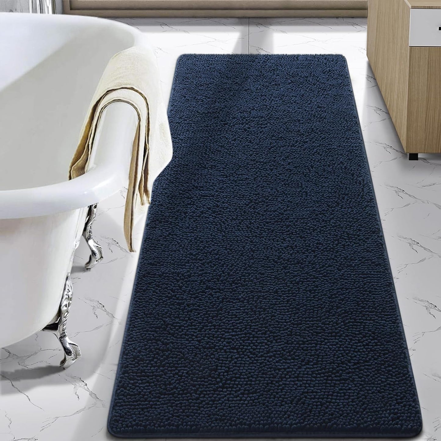 LOCHAS Luxury Bathroom Rug Shaggy Bath Mat 24 x 70 Inch Soft Plush