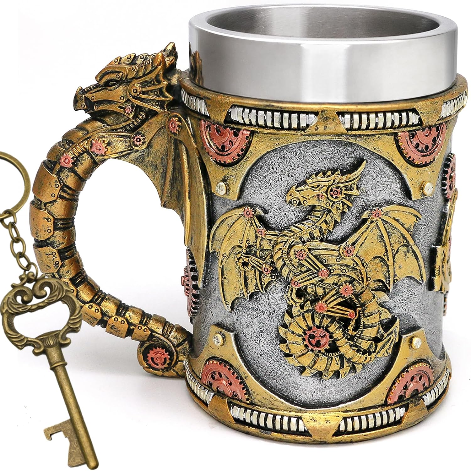 Mechanical Dragon Mug - 21OZ Stainless Steel Tankard