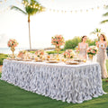 17ft Silver Sequin Tutu Table Skirt for Rectangle Tables - Sparkling