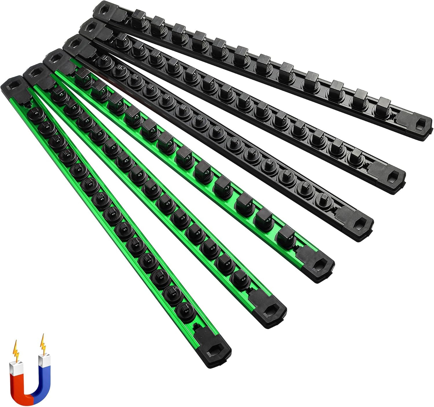Heavy Duty Magnetic Socket Organizer with 80 Clips for Tools