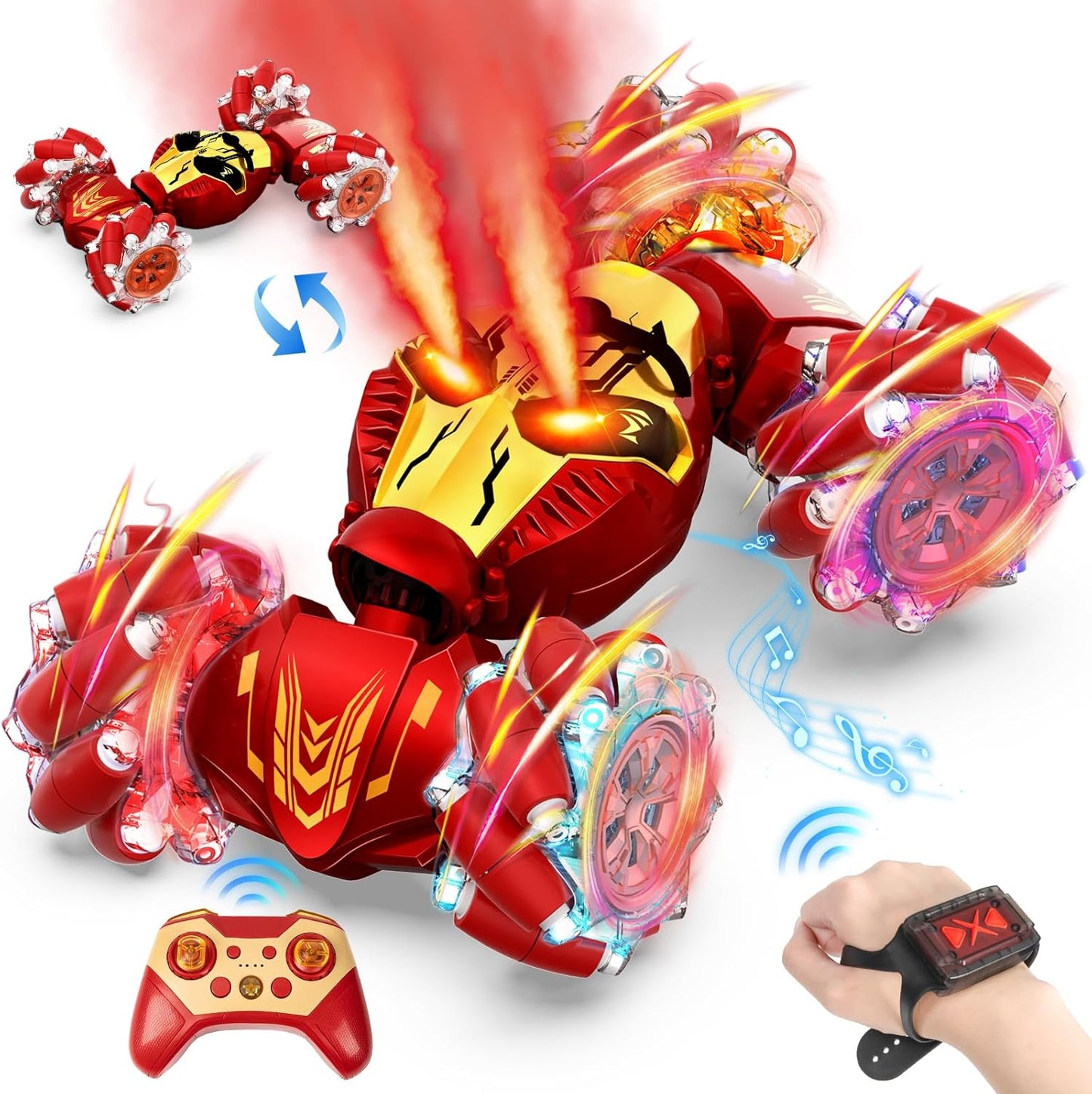 Spray RC Stunt Car: Gesture Control, 360 Rotate, Light Music - Ideal for Kids!