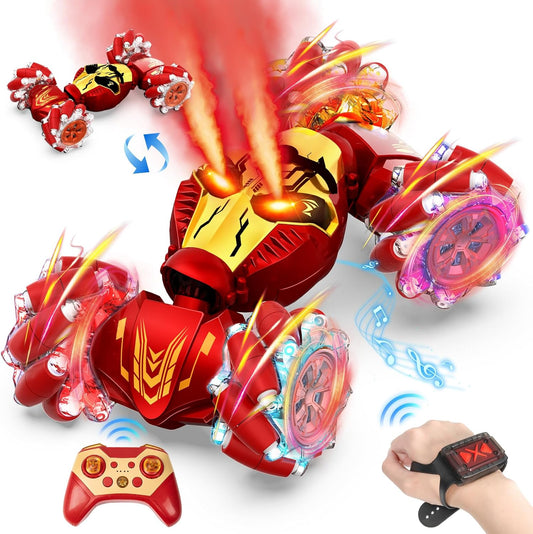 Spray RC Stunt Car: Gesture Control, 360 Rotate, Light Music - Ideal for Kids!