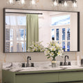 Keonjinn 48 x 24 in Black Bathroom Mirror - Modern Matte Frame