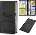Leather Car Registration and Insurance Card Holder - Slim Magnetic