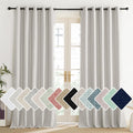 NICETOWN Snowbound Vintage Linen 100% Blackout Curtains 95 in - Dark
