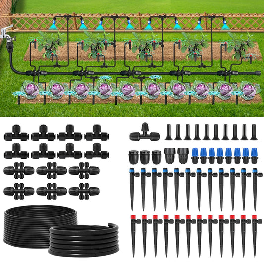 250FT Drip Irrigation System Kit for Efficient Garden Watering