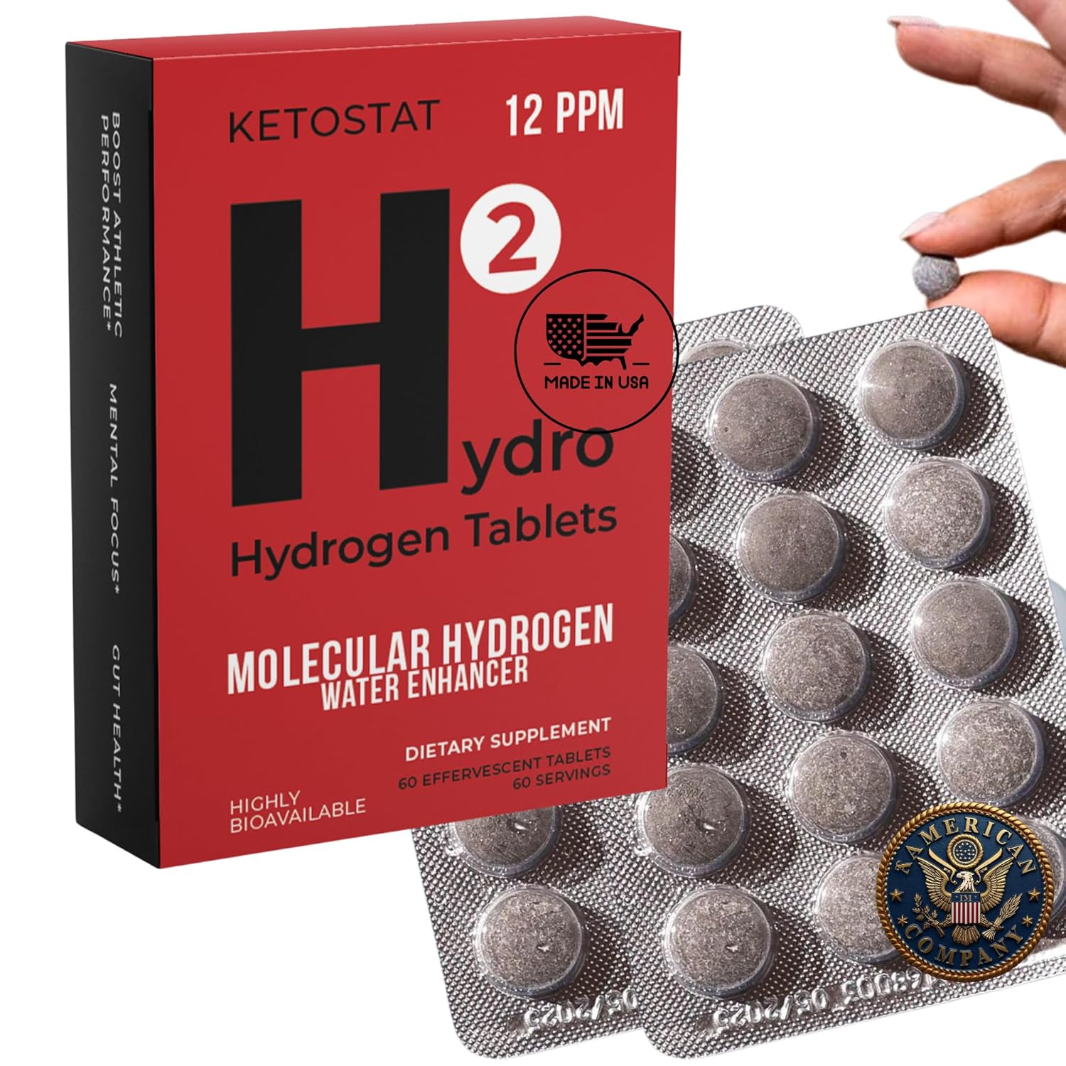 Hydrogen Water Tablets for Drinking Water - 60CT Travel Friendly