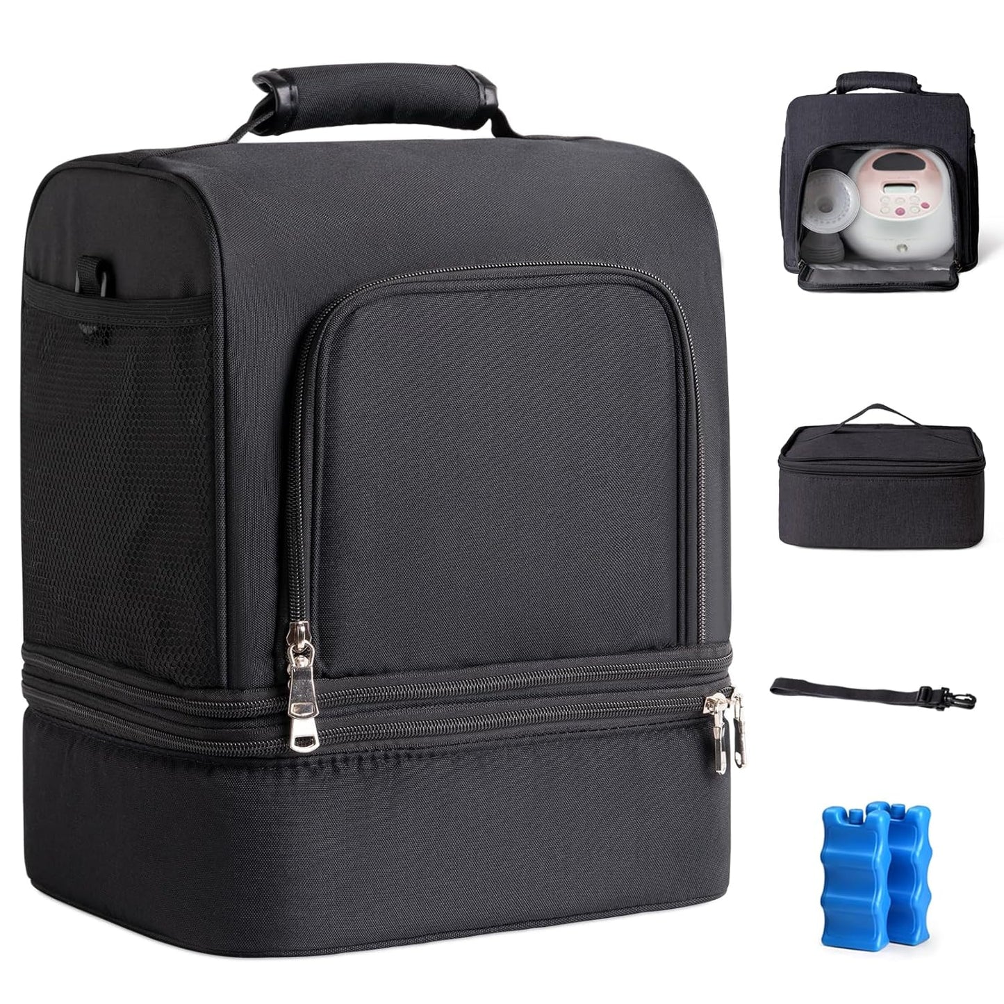 NCVI Breast Pump Bag for Spectra S1, S2, Medela - Black