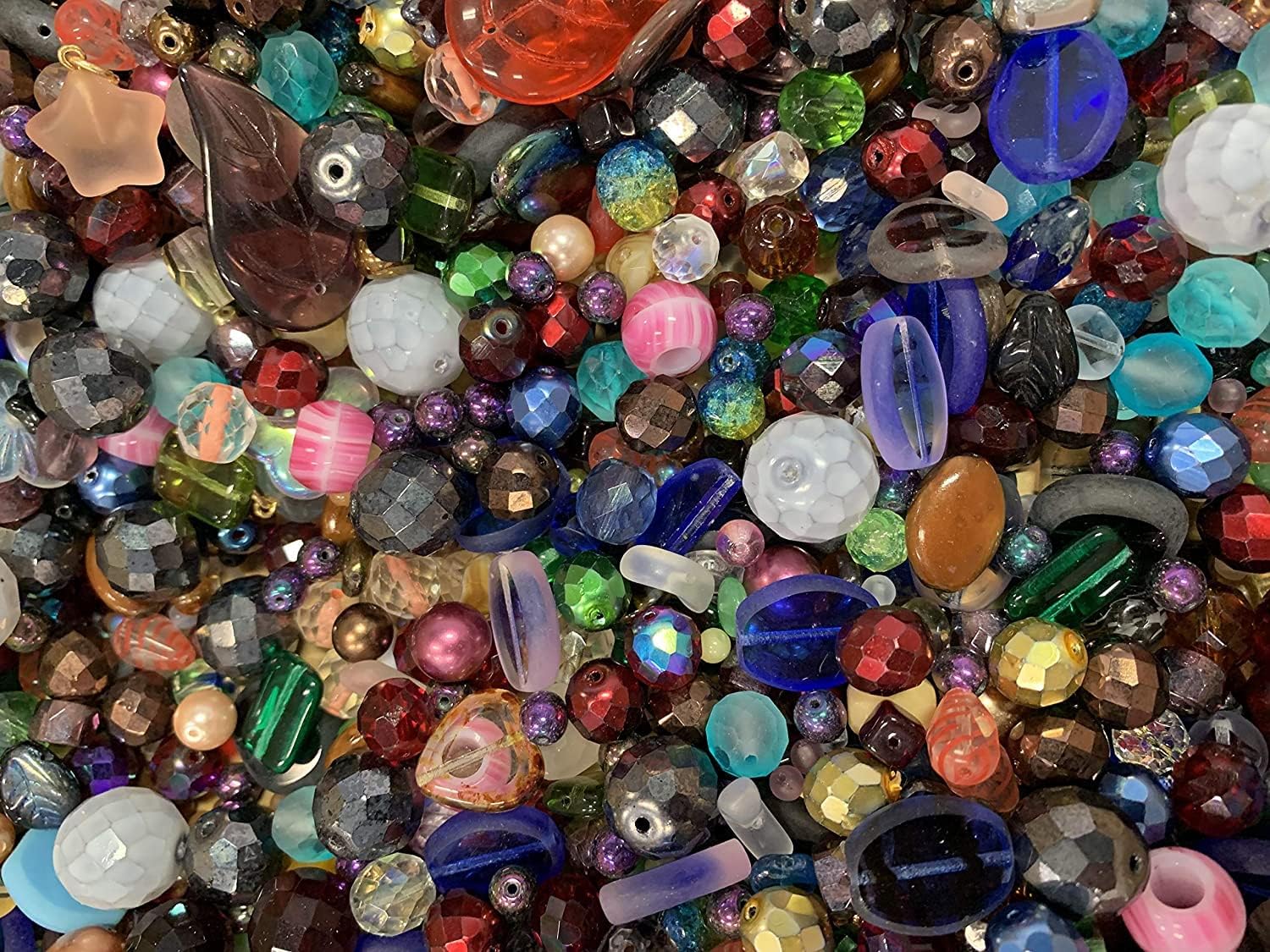 One Pound Assorted Glass Beads for Jewelry Making and Crafts