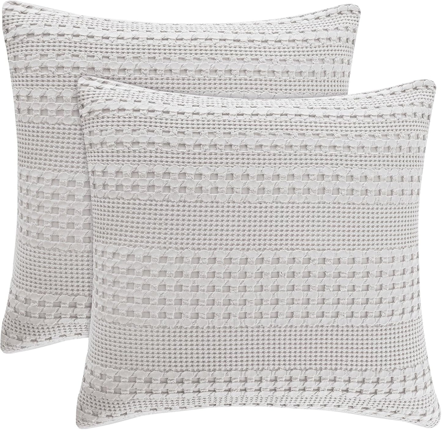 100% Cotton Waffle Weave Euro Sham Covers for Elegant Decor