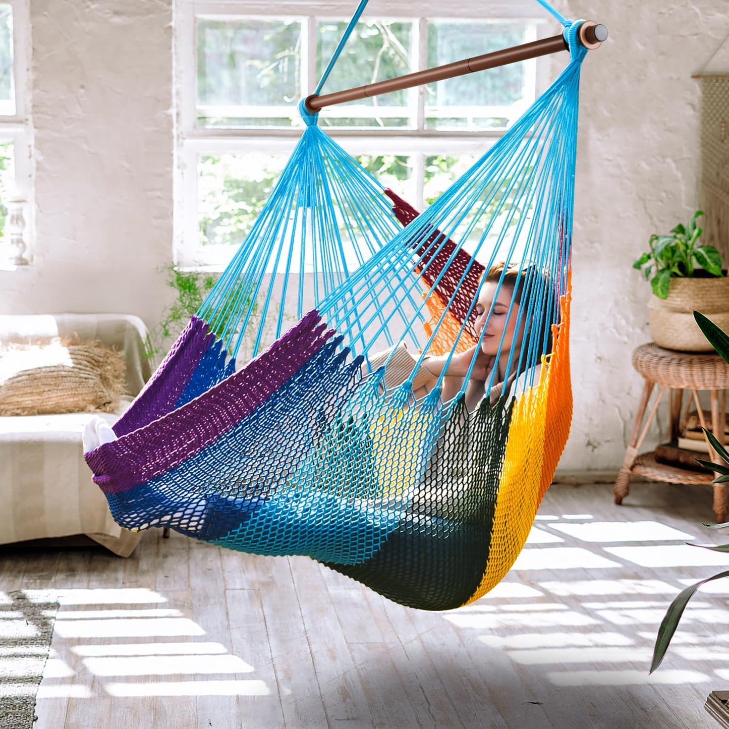 Upgraded Caribbean Hammock Chair for Indoor and Outdoor Use