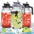 3 Packs 64OZ Glass Pitcher with Lid - Wide Mouth Airtight Mason Jars