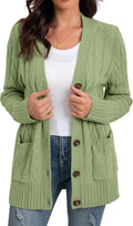 GRECERELLE Cable Knit Button Cardigan Sweater - Cozy Everyday Layer