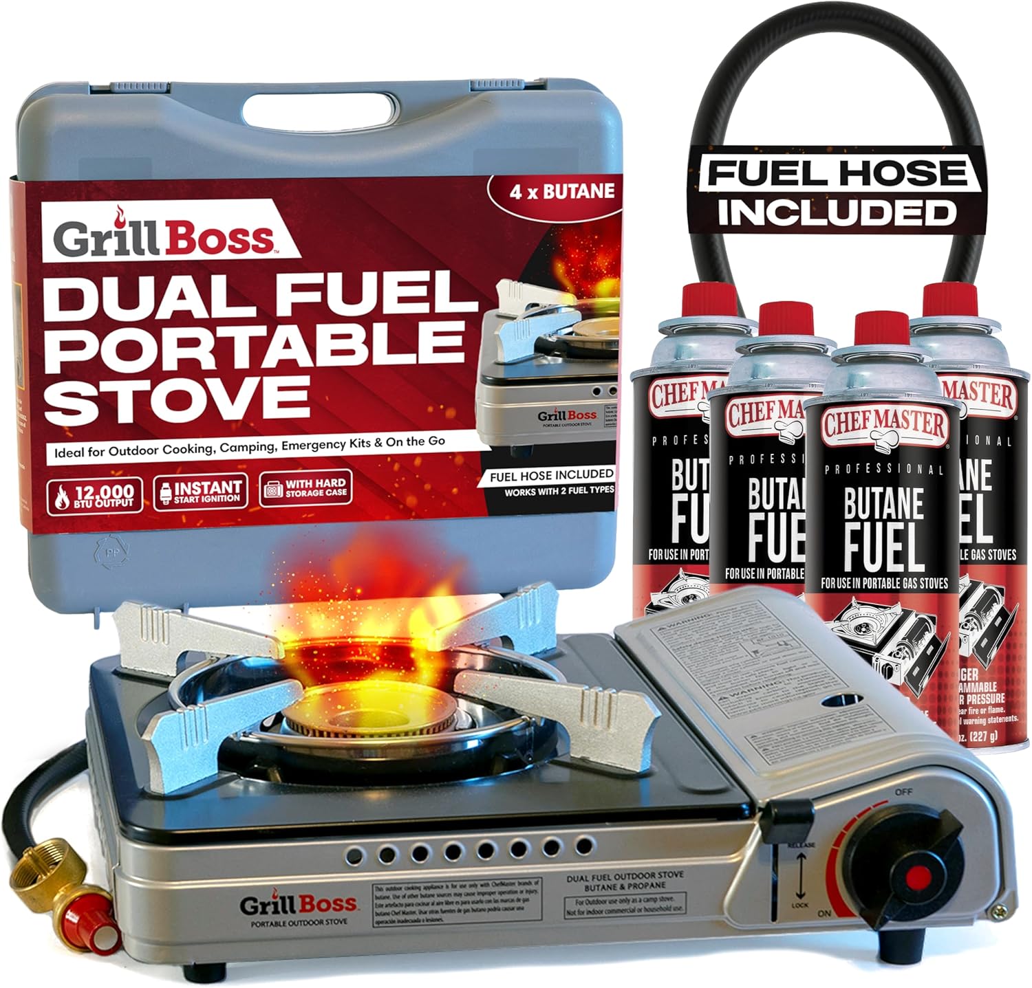 Grill Boss Dual Fuel Camp Stove for Camping and Emergencies