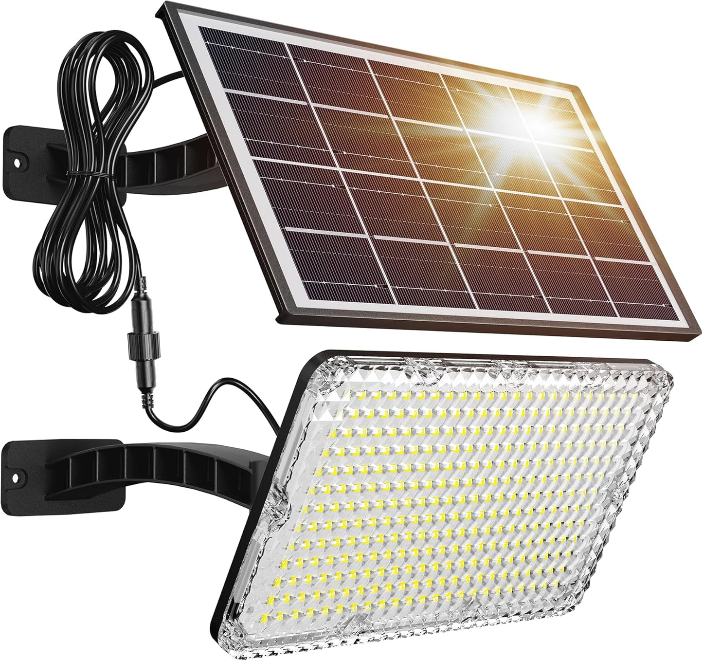 JACKYLED 1000 Lumens Solar Lights Outdoor Bright Security Flood Light